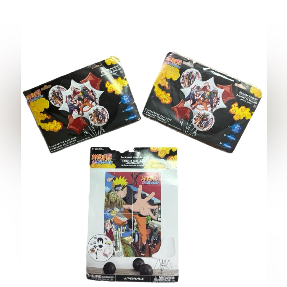 Naruto Themed Balloon bouquets and Backdrop with props Set